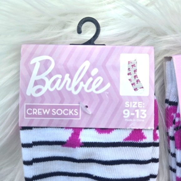 Barbie Women's Striped Crew Socks Size 9-13 - Picture 5 of 5